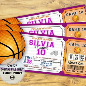 Basketball Ticket Birthday Invite, Basketball Invitation, Basketball Birthday Party Invite, Sport invite, boy ticket, Party Supplies DIGITAL