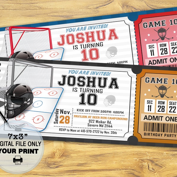Hockey Invitations Etsy