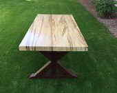 Solid wood waterfall edge dinning room table