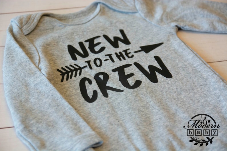 New to the Crew Long Sleeve Onesie-Grey