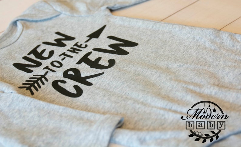 New to the Crew Long Sleeve Onesie-Grey