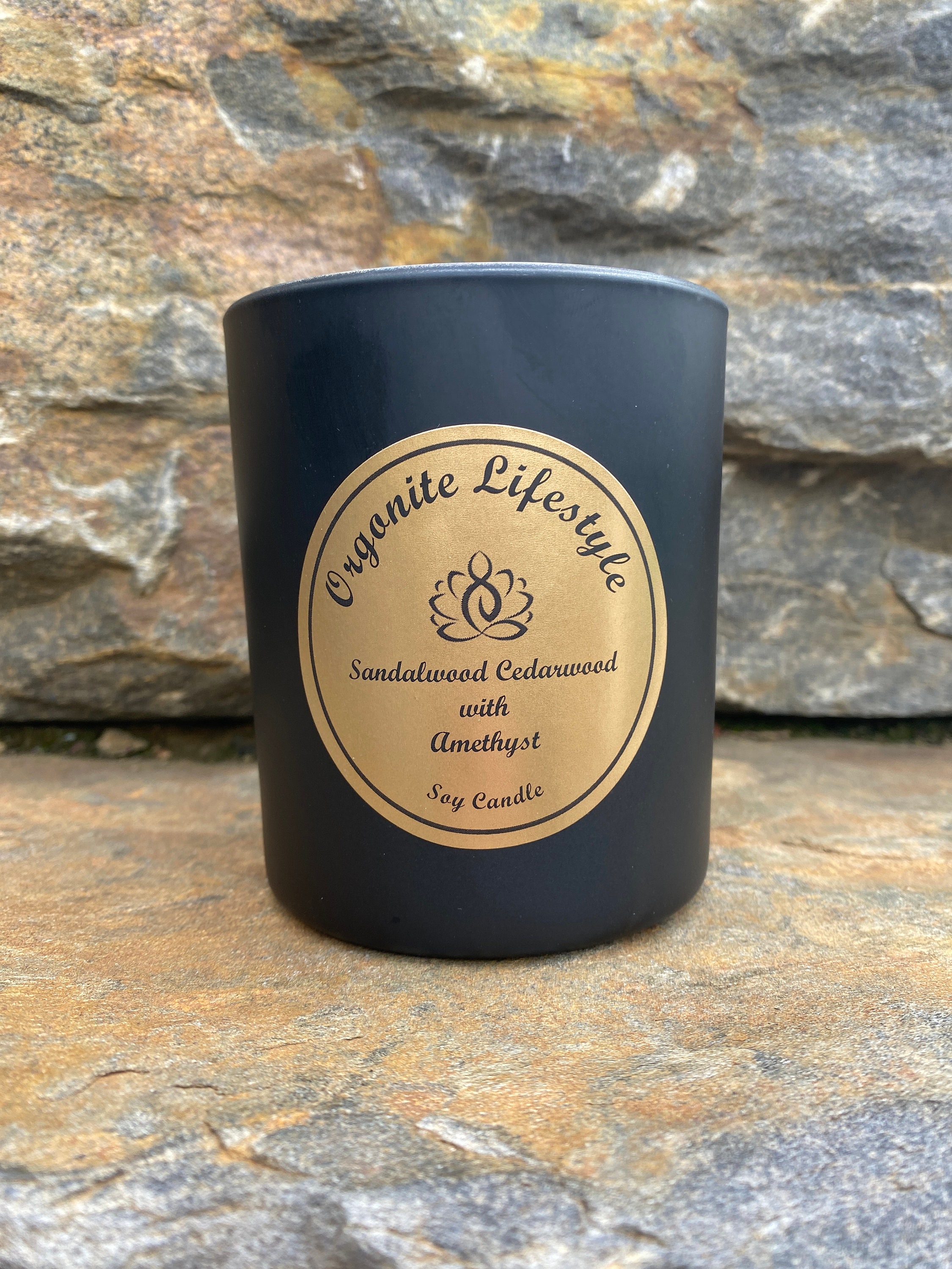 Crystal Infused Soy Candles Sandalwood Cedarwood Fragrance Etsy