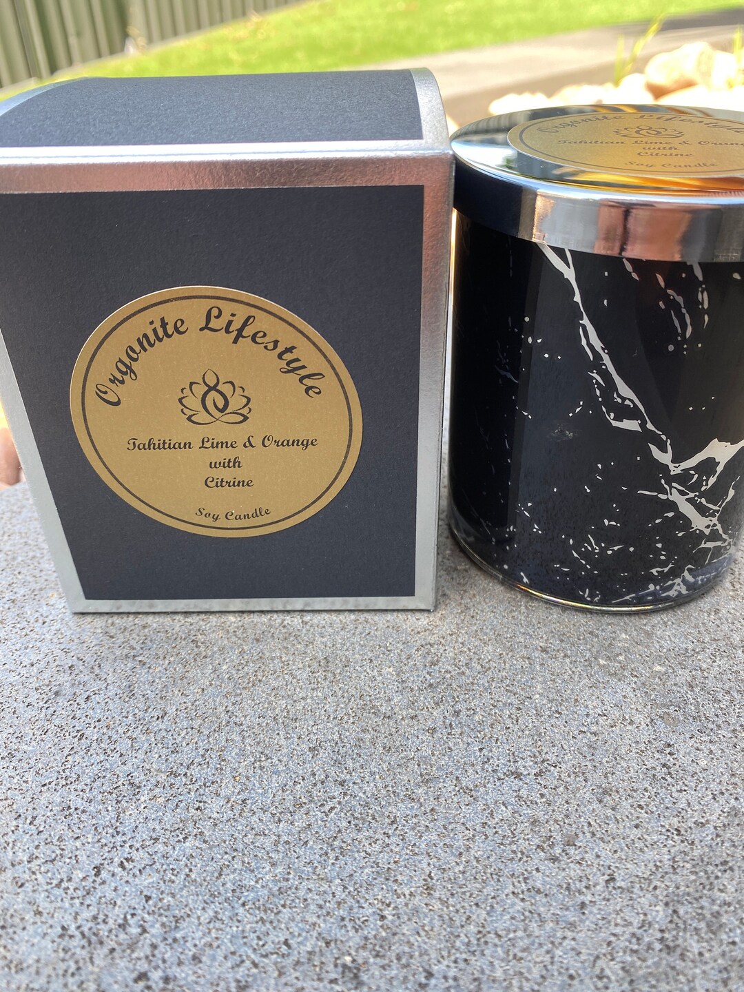 Crystal Infused Soy Candles Tahitian Lime and Orange Etsy