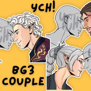 Baldur's Gate Lover x Tav YCH / Personaggio personalizzato Love Art, regalo geek personalizzato per giocatori