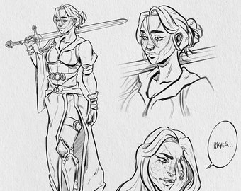 Commissie gepersonaliseerde schetspersonages | Aangepaste DnD-fantasykunst, RPG-illustratie voor boeken en rollenspellen