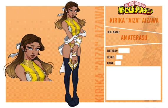 Mha Oc Complete Sheet Reservation Original Character Sheet Etsy