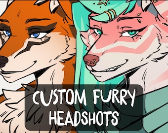 Commissione di ritratto peloso personalizzato / Arte Fursona digitale OC / Personaggio animale antropomorfo originale