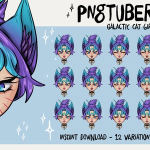 Cat Girl PNGTuber | Cute 2D Vtuber Assets for Twitch, Discord, YouTube & Veadotube | Instant Download Stream Graphics
