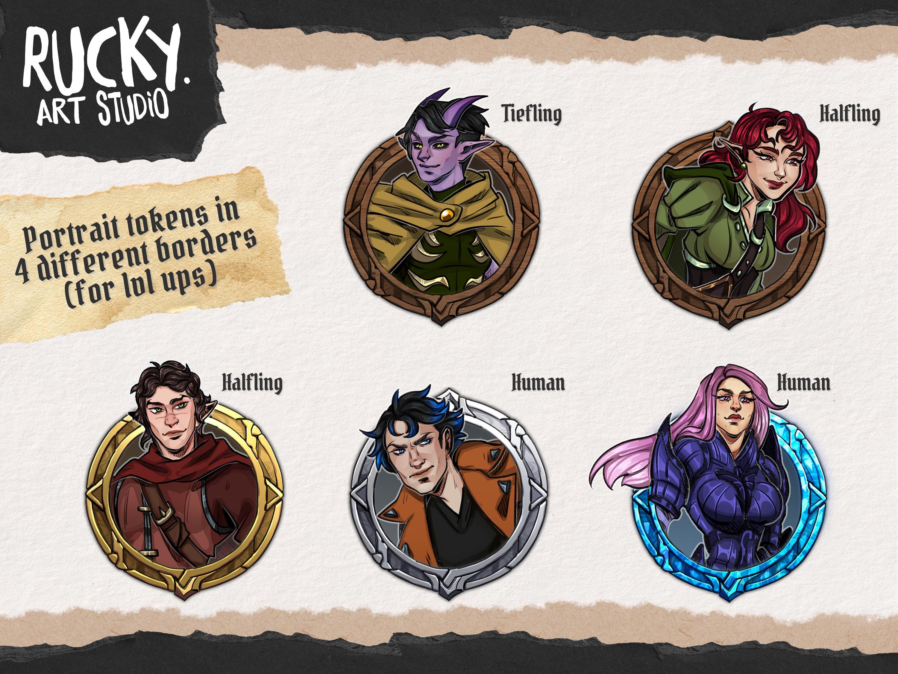 Player Character Token Simple Dungeons and Dragons Character Pack | Ready to Use Player Characters ...