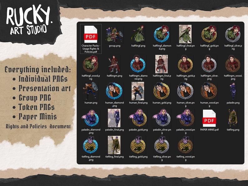 Player Character Token Simple Dungeons and Dragons Character Pack | Ready to Use Player Characters ...