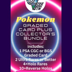 PAQUETE DE COLECCIONISTA CON TARJETA GRADA DE PÓKENXUM Tarjeta graduada garantizada, 2 cartas arcoíris, secretas, ultra e hiper, 14 hologramas, ¿PSA?, ¿CGC?, ¿BGS?