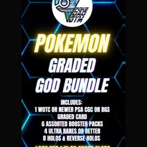PAQUETE GOD DE CALIFICACIÓN DE PÓKEN ~ Cartas de calificación + 6 paquetes de refuerzo + 4 cartas Ultra Hyper y/o Secrets - Posibles cartas de Wotc y más. Psa, Cgc o Bgs