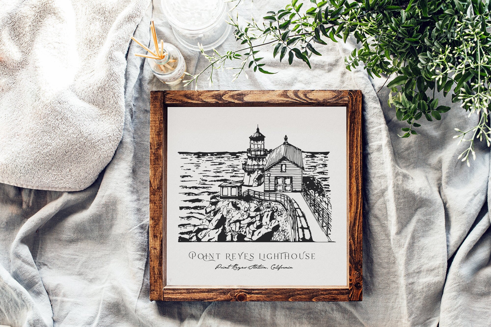 Point Reyes Drawing Point Reyes Lighthouse Sketch / Lighthouse Sketch / Descarga digital ...