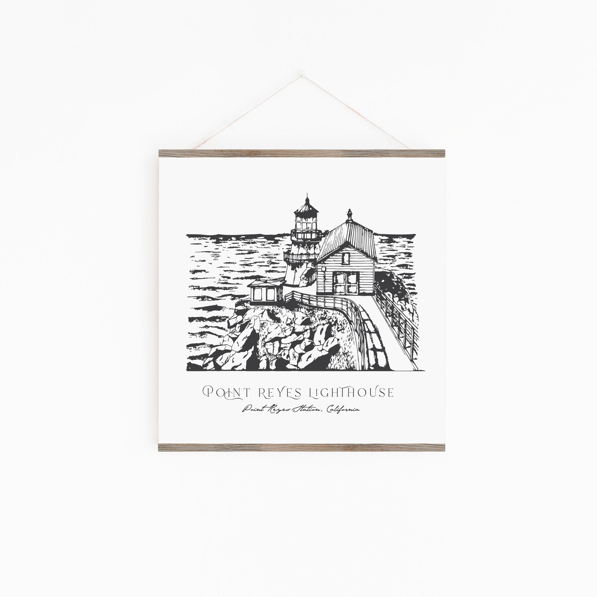 Point Reyes Drawing Point Reyes Lighthouse Sketch / Lighthouse Sketch / Descarga digital ...