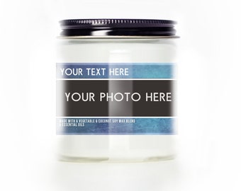 Custom Choose Your Photo, Text, Scent 6oz Scented Candle, Gifts Husband, Wife, Girlfriend, Boyfriend