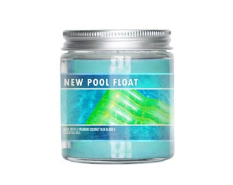 New Pool Float 3oz Mini Scented Candle | Aquatic Plastic Rubber Smell | New Factory Fresh Scent | Nostalgic Summer Scent Candle