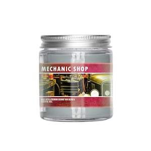 Mechanic Shop 3oz Mini Scented Candle | Auto Shop Candle | Men's Car Gift Candle | Gasoline Scent
