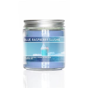 Mini vela perfumada de framboesa azul Slushie 3 onças | Açúcar gelado de framboesa e mirtilo | Aroma Forte |