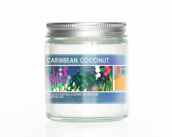 Świeca zapachowa Caribbean Coconut 3oz Mini | Świeca zapachowa Tropical Coconut