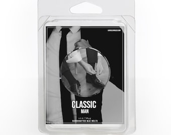 Cera derretida Classic Man 3oz | Fragrância de colônia amadeirada masculina | Cera derretida com fragrância de colônia para aquecedor