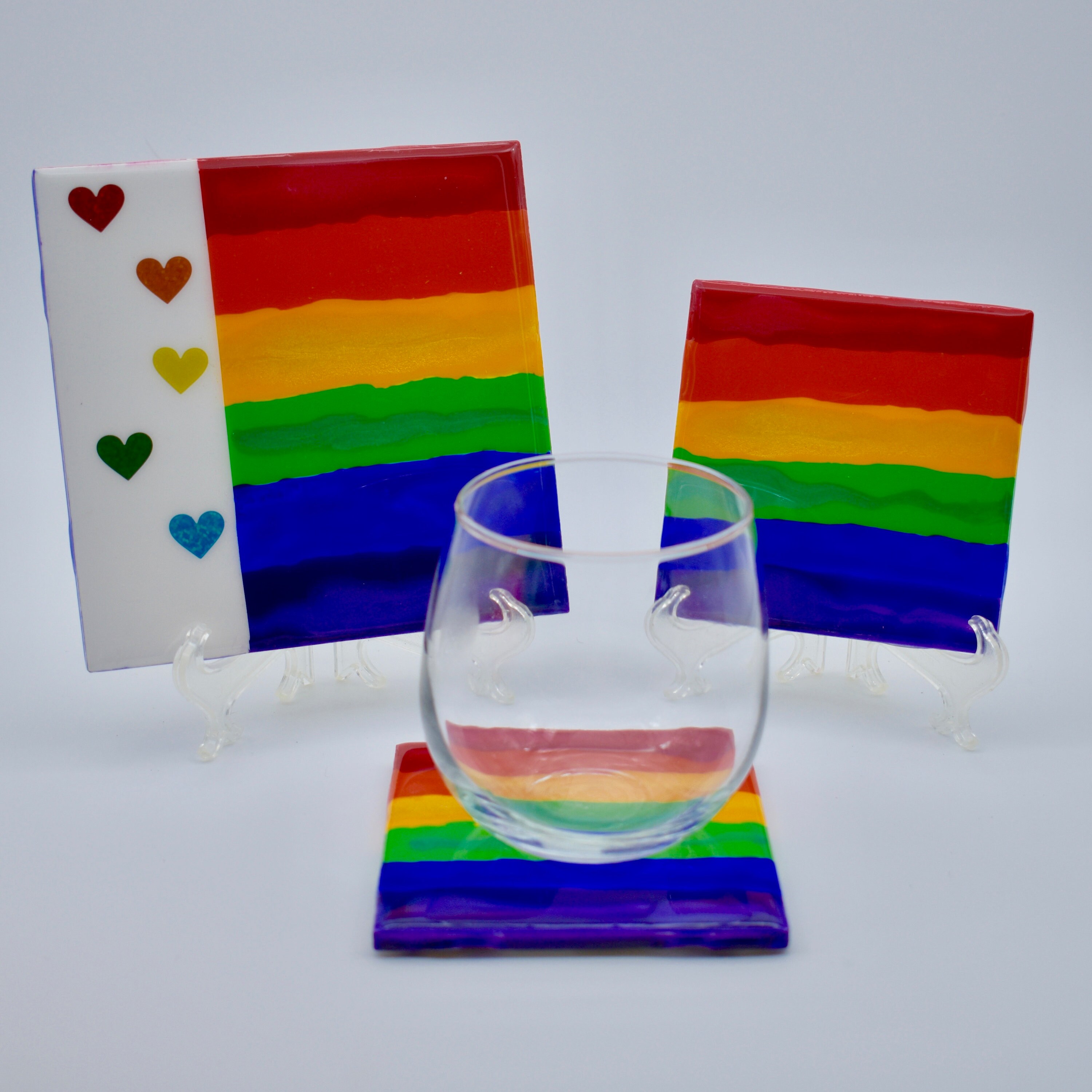 Rainbow heart valentine's gift for her-lgbt couple LGBTQ Romantic Gift Gay Pride Gift Romantic Gifts | Etsy