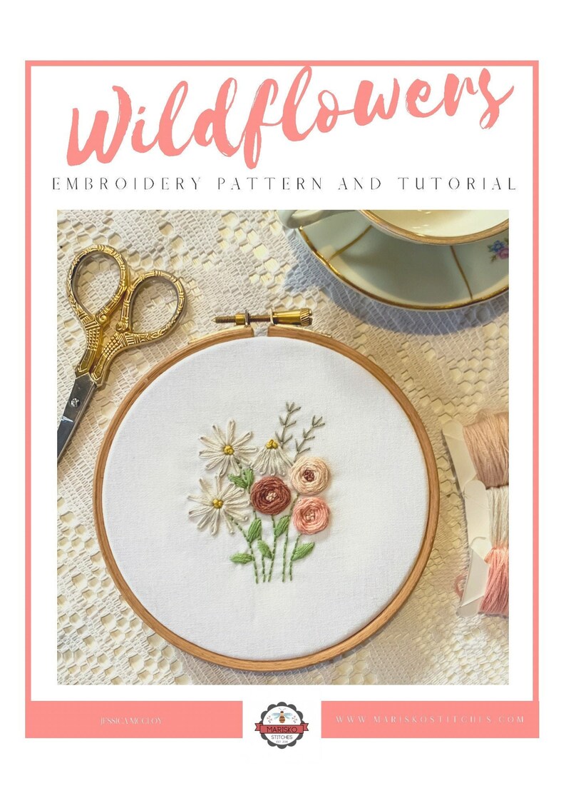 Wildflowers PDF Hand Embroidery Pattern and Tutorial Instant | Etsy