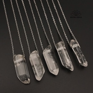 Clear Quartz Necklace | Stainless Steel
