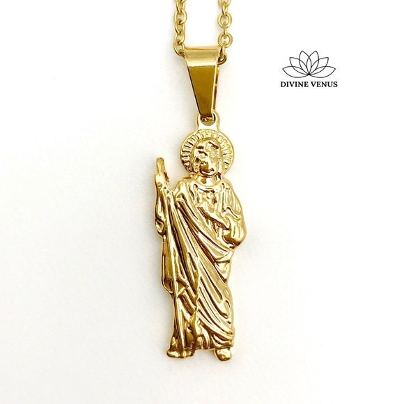 Jesus Necklace Gold Plated Stainless 