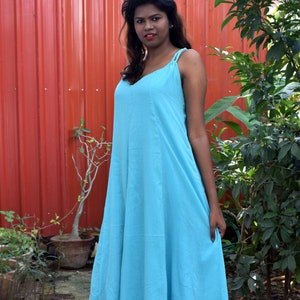 Womens Beach Cotton Gauze Slip Dress With Linning - Etsy