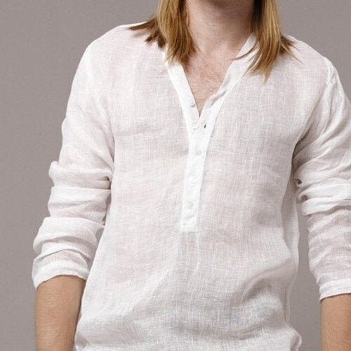 Mens Linen Gauze Shirt Tall Plus Big Custom Shirt. Etsy