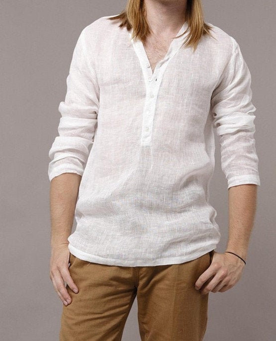 Mens Linen Gauze Shirt Tall Plus Big Custom Shirt. Etsy