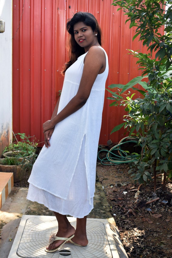Womens Beach Cotton Gauze Slip Layer 