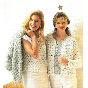 PDF Knit & Crochet Sweater Pattern Crochet Motifs Jacket To Fit Bust 30&quot; - 42&quot;
