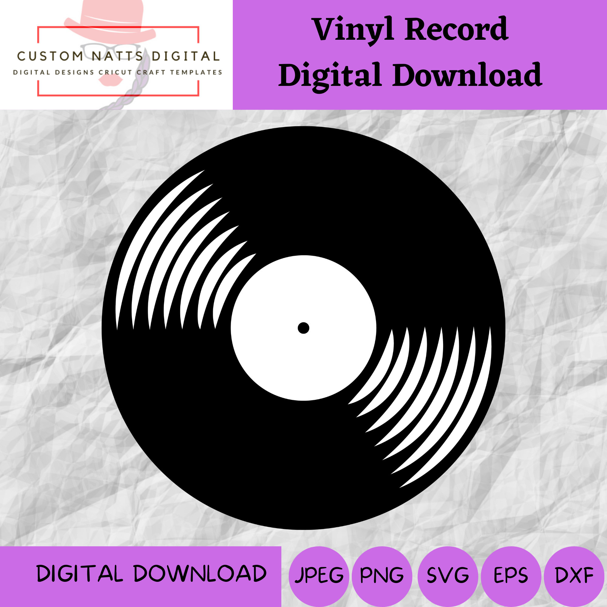 Vinyl Record SVG, Vinyl Record PNG, Long Play Clipart, Vintage Record