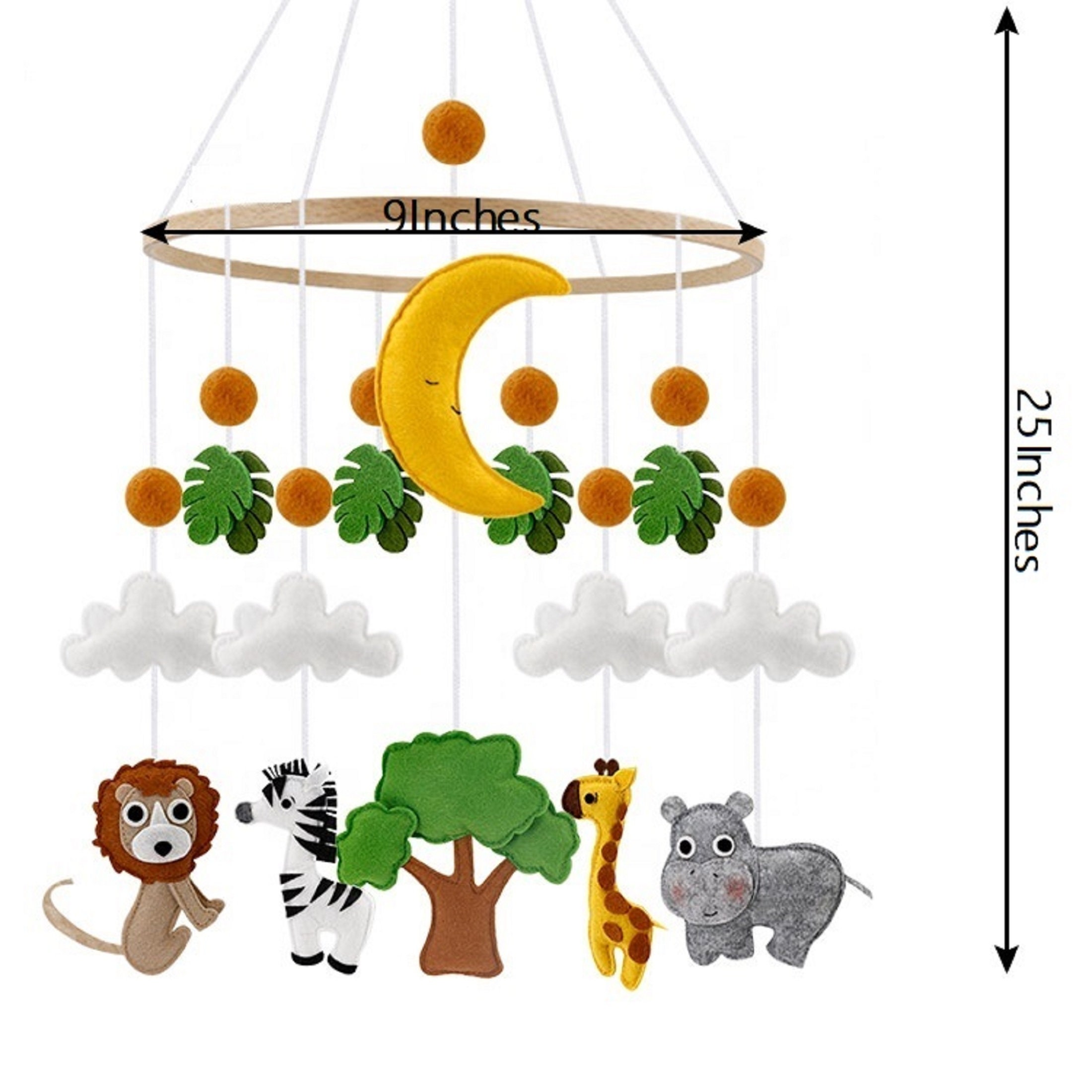 Baby Mobile Woodland Mobile Jungle Mobile Mobile Nursery Etsy