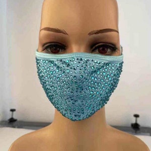 Bling Face Mask With Rhinestone Fashion Mask With Filter Pocket image 7