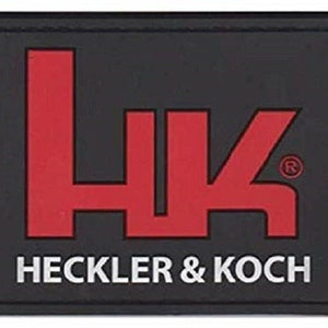 PVC HK Logo Patch Heckler & Koch Benelli Gun Military Tactical Morale Patch Hook and Loop Backing