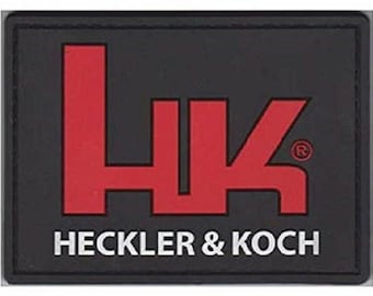 PVC HK Logo Patch Heckler & Koch Benelli Gun Military Tactical Morale Patch Hook and Loop Backing