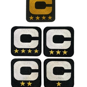 Black and gold Captain C patch Iron/Sew on 2.5" x 2.5"