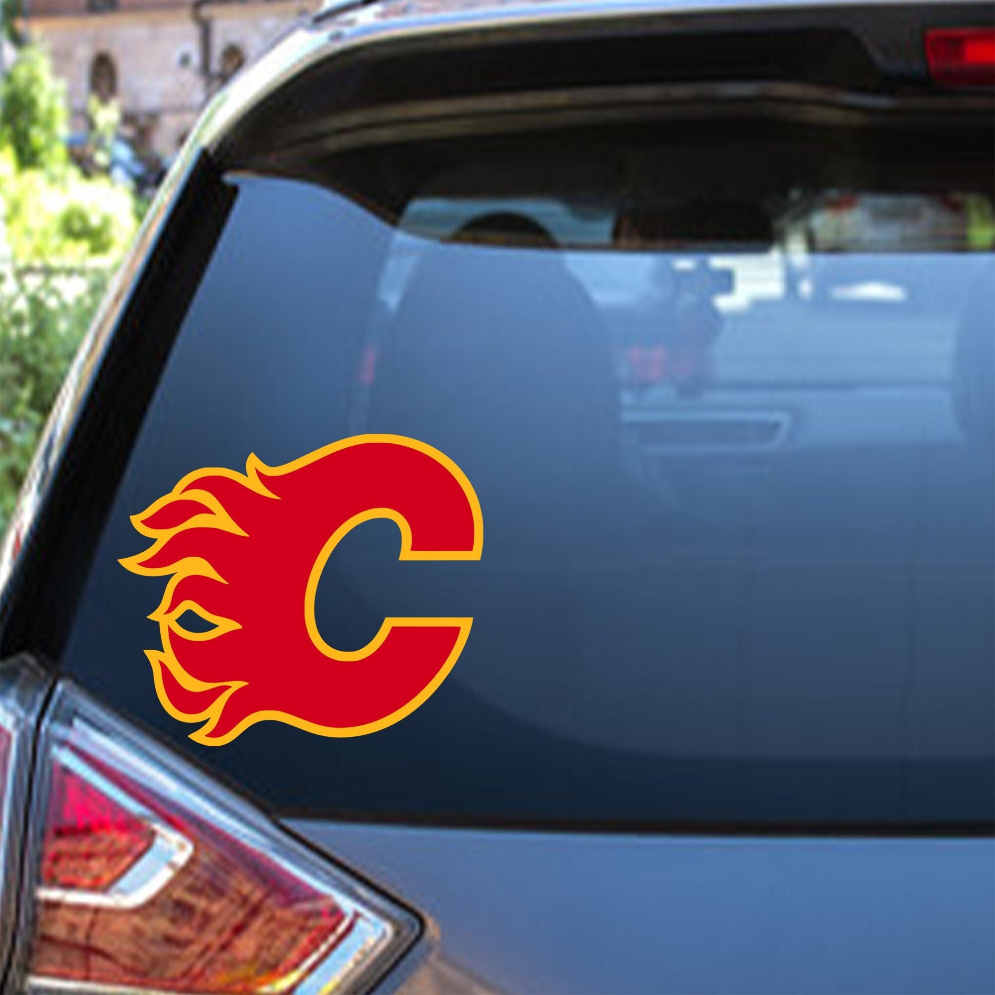 Calgary flames red vinyl decal NHL team logo car decal NHL Etsy