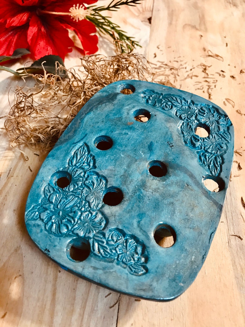 Polymer Clay Soap Dish with Drain SPRING FLOWERS Draining Soap Etsy