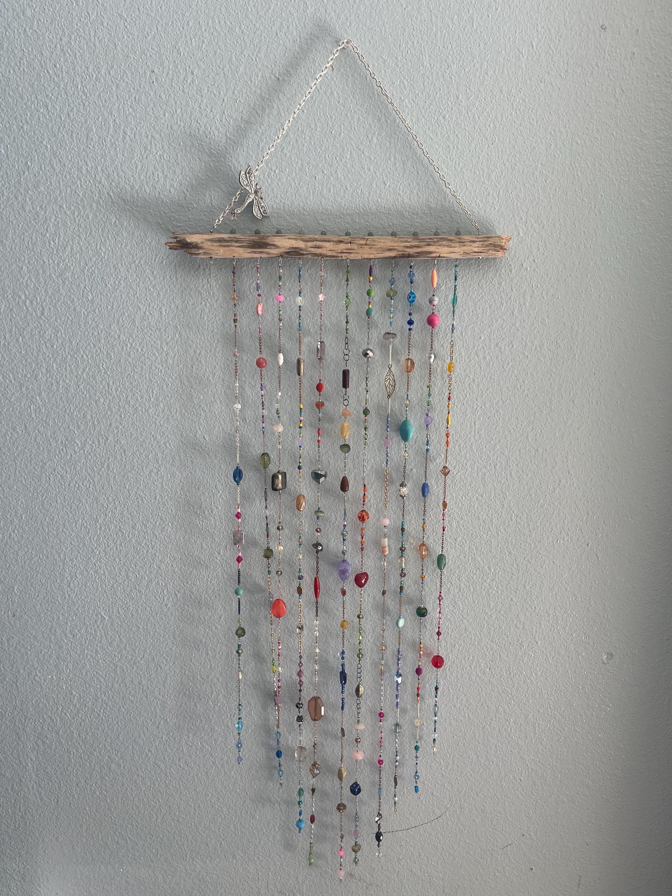 Colorful Boho Beaded Suncatcher Upcycle Jewelry and Beachwood - Etsy