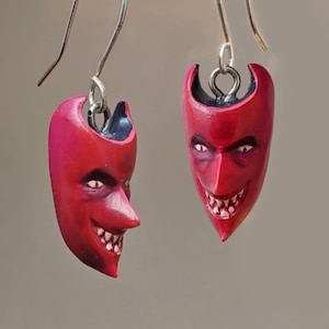 Pendientes inspirados en Pesadilla Antes de Navidad | Oogie Boogie | Joya friki macabra hecha a mano | Lock | Diablo