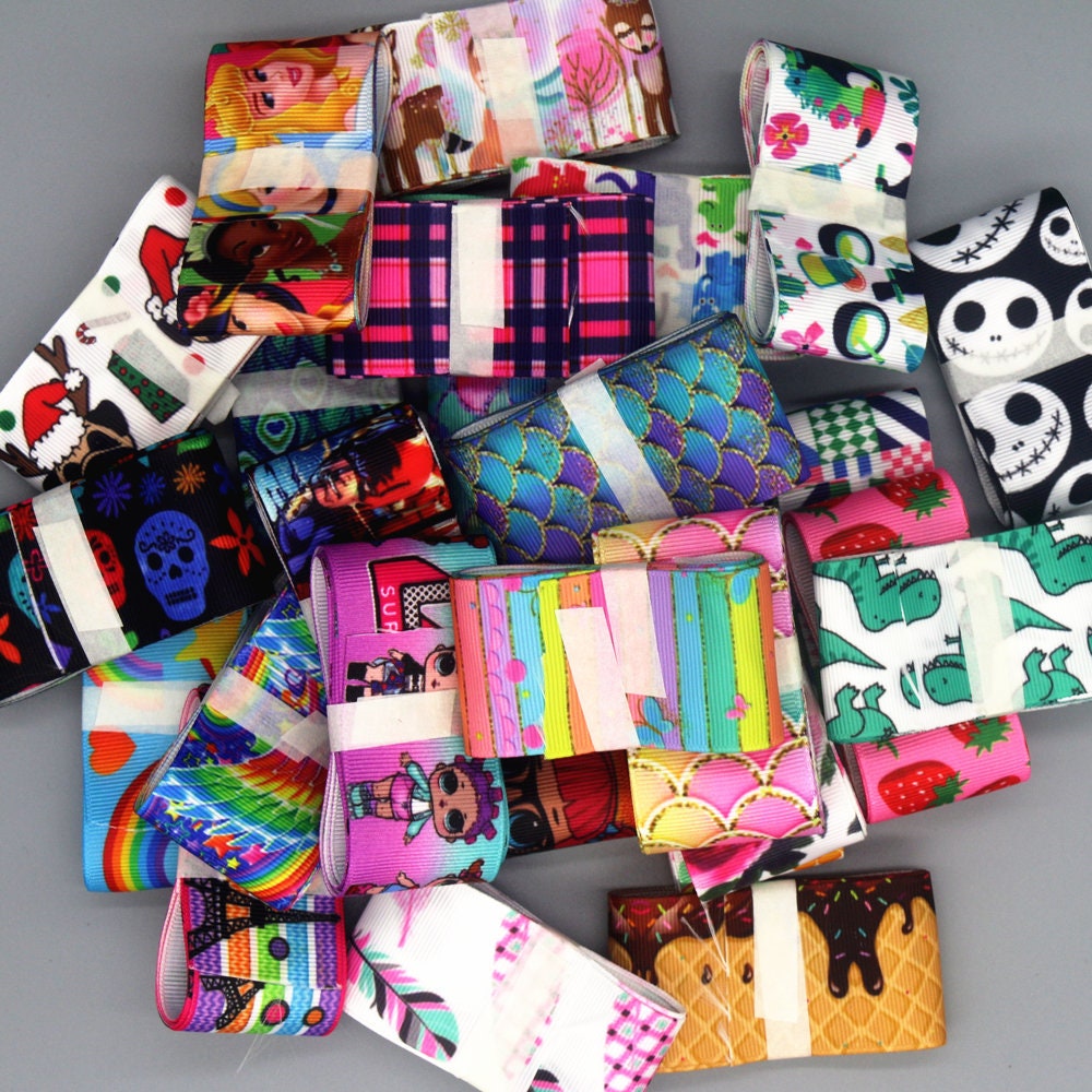 Randomly Accessory Items GRAB BAG 38mm 10yards Mixed Randomly Printed Grosgrain Ribbon Accessory ...