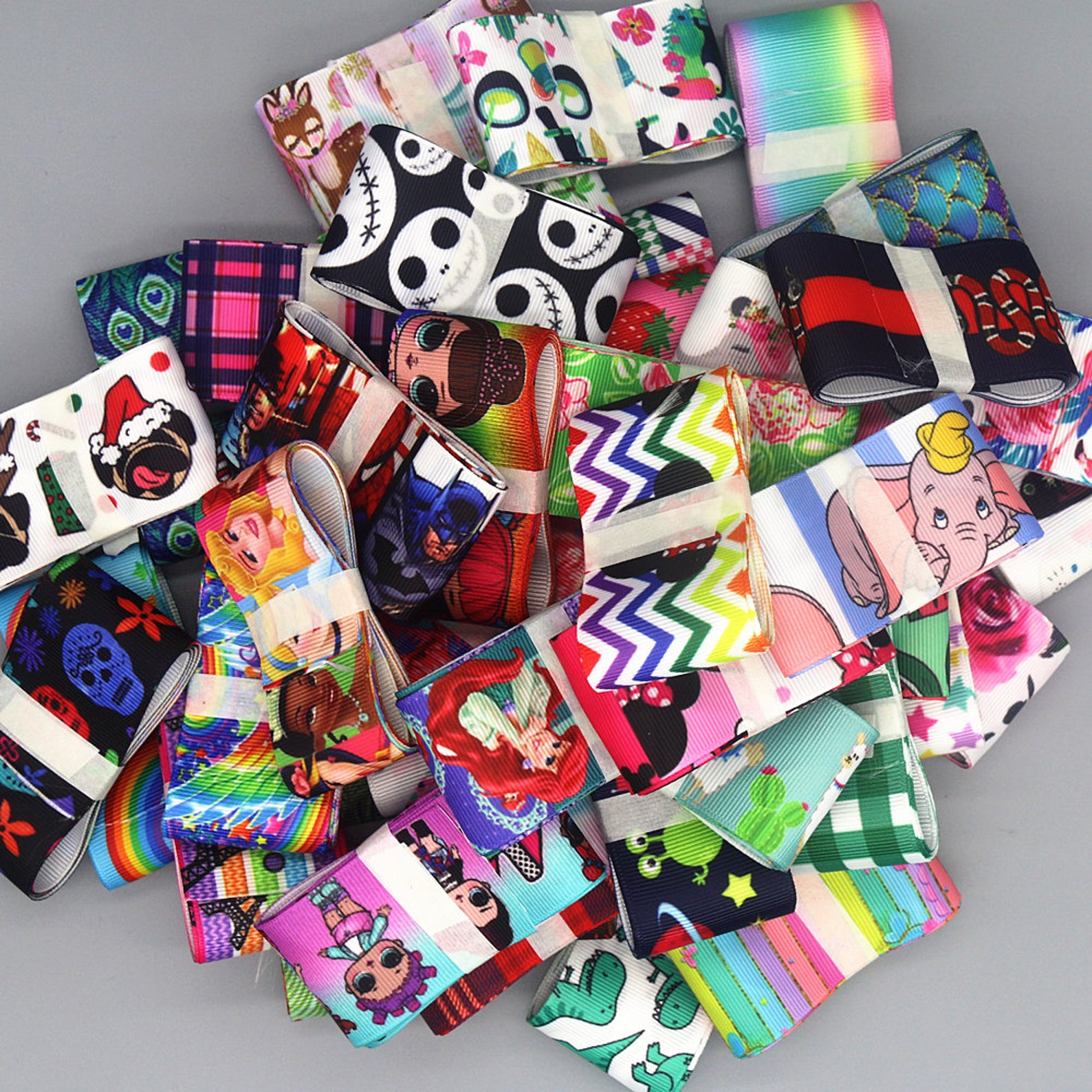 Randomly Accessory Items GRAB BAG 38mm 10yards Mixed Randomly Printed Grosgrain Ribbon Accessory ...