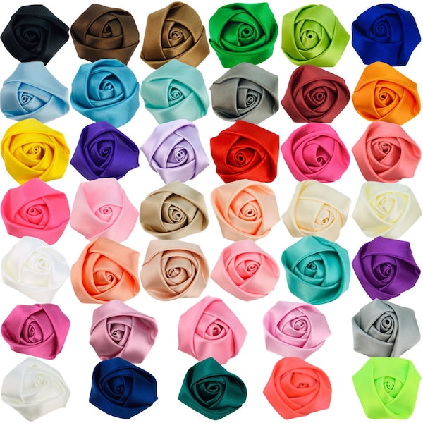 DUWES 4cm Ribbon Bows Rose Headwear Headband Hair Tie DIY Accessories Decoration F152