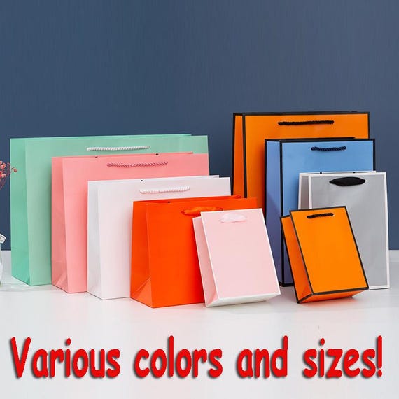 1pc Thickened Kraft Paper Bag White Cardboard Packaging Bags Gift Handbag