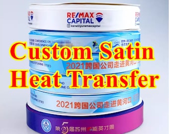 DUWES Many Sizes 50yards 100yards Colors Heat Transfer Custom Personalized Printed Satin Ribbon DIY OEM Decoration F106