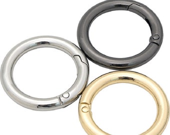 DUWES 5PCS Steel Spring Ring Circle Round Hardware Accessories Buckles Webbing Metal Buckle F133