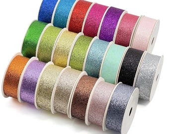 100yards 1-10 cm Schnittkante Glitter Band Zubehör Material Kopfbedeckung Dekoration Verpackung DIY Nähen Handwerk